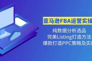 亚马逊FBA运营实操课 纯数据分析选品 完美Listing打造 爆款打造PPC策略实操