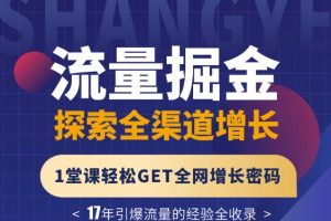 张琦流量掘金探索全渠道增长，1堂课轻松GET全网增长密码