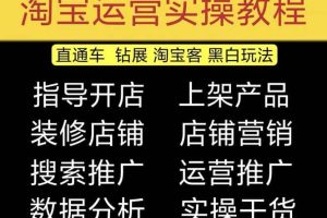 2023淘宝开店教程0基础到高级全套视频网店电商运营培训教学课程（2月更新）