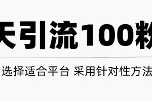 只需要做好这几步，就能让你每天轻松获得100 精准粉丝的方法！【视频教程】