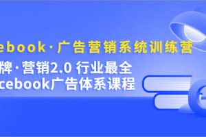 Facebook·广告营销系统训练营：金牌·营销2.0 行业最全Facebook广告·体系