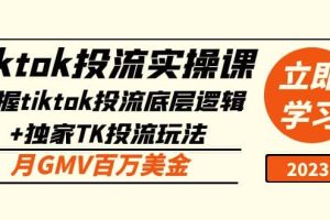 tiktok投流实操课：掌握tiktok投流底层逻辑 独家TK投流玩法