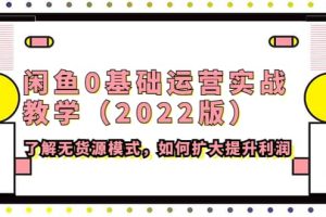 闲鱼0基础运营实战教学（2022版）了解无货源模式，如何扩大提升利润