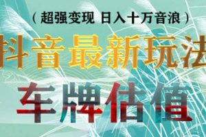 抖音最新无人直播变现直播车牌估值玩法项目 轻松日赚几百 【详细玩法教程】