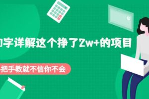 2000字详解这个挣了2w 的项目，手把手教就不信你不会【付费文章】