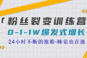 「粉丝裂变训练营」0-1-1w爆发式增长，24小时不断的涨粉-睡觉也在涨-16节课