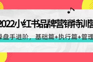 2022小红书品牌营销特训营：操盘手进阶，基础篇 执行篇 管理篇（42节）