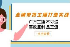 （7134期）金牌带货主播打造实战课：百万主播 不可追，高效复制 是王道（10节课）