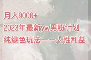 （7111期）月入9000+2023年9月最新yw男粉计划绿色玩法——人性之利益