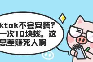 （1861期）tiktok不会安装？装一次10块钱，这信息差赚死人啊