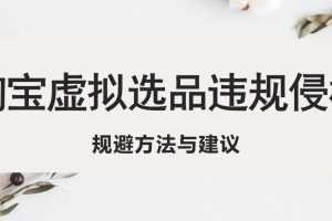 （5399期）淘宝虚拟违规侵权规避方法与建议，6个部分详细讲解，做虚拟资源必看！