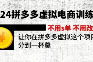 （11526期）2024拼多多虚拟电商训练营 不用s单 不用改销量  在拼多多虚拟上分到一杯羹