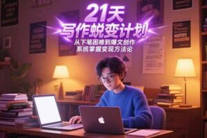（15204期）21天写作蜕变计划，从下笔困难到爆文创作，系统掌握变现方法论