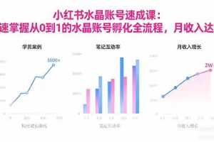 (16476期)2025小红书水晶账号速成课:快速掌握从0-1水晶账号孵化全流程,月收入达2w