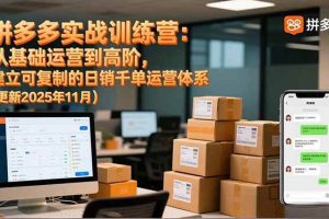 (16700期)拼多多实战训练营:从基础运营到高阶,建立可复制的日销千单运营体系(更新11月)