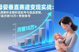 （17233期）母婴垂直赛道变现实战：深度解析三大阶段起号与选品逻辑，打造月销10万+带货账号