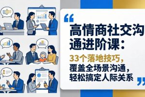 （18176期）高情商社交沟通进阶课：33个落地技巧，覆盖全场景沟通，轻松搞定人际关系