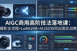 （18254期）AIGC商用高阶技法落地课：AI摄影全流程+LoRA训练+MJSD协同出图实战教学