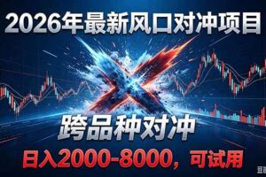 (18827期)2026创业新风口!最新对冲!跨品种对冲!日收益2000-6000+