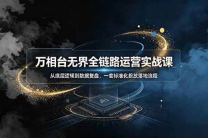 (19158期)万相台无界全链路运营实战课,从底层逻辑到数据复盘,一套标准化投放落地流程