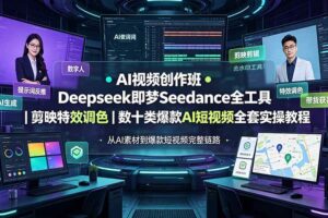 (19454期)AI视频创作班◆Deepseek即梦Seedance全工具|剪映特效调色|数十类爆款AI短视频全套实操教程