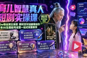 (19663期)育儿智慧真人短剧实操课|80w粉丝博主亲授,跨时空对话剧情创作,脚本AI生图起号运营一站式完整教学
