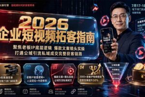 (19667期)2026企业短视频拓客指南:聚焦老板IP底层逻辑,爆款文案镜头实操,打通公域引流私域成交完整获客链路