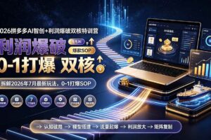(19804期)2026拼多多AI智创+利润爆破双核特训营-更新:拆解2026年7月最新玩法,0-1打爆SOP
